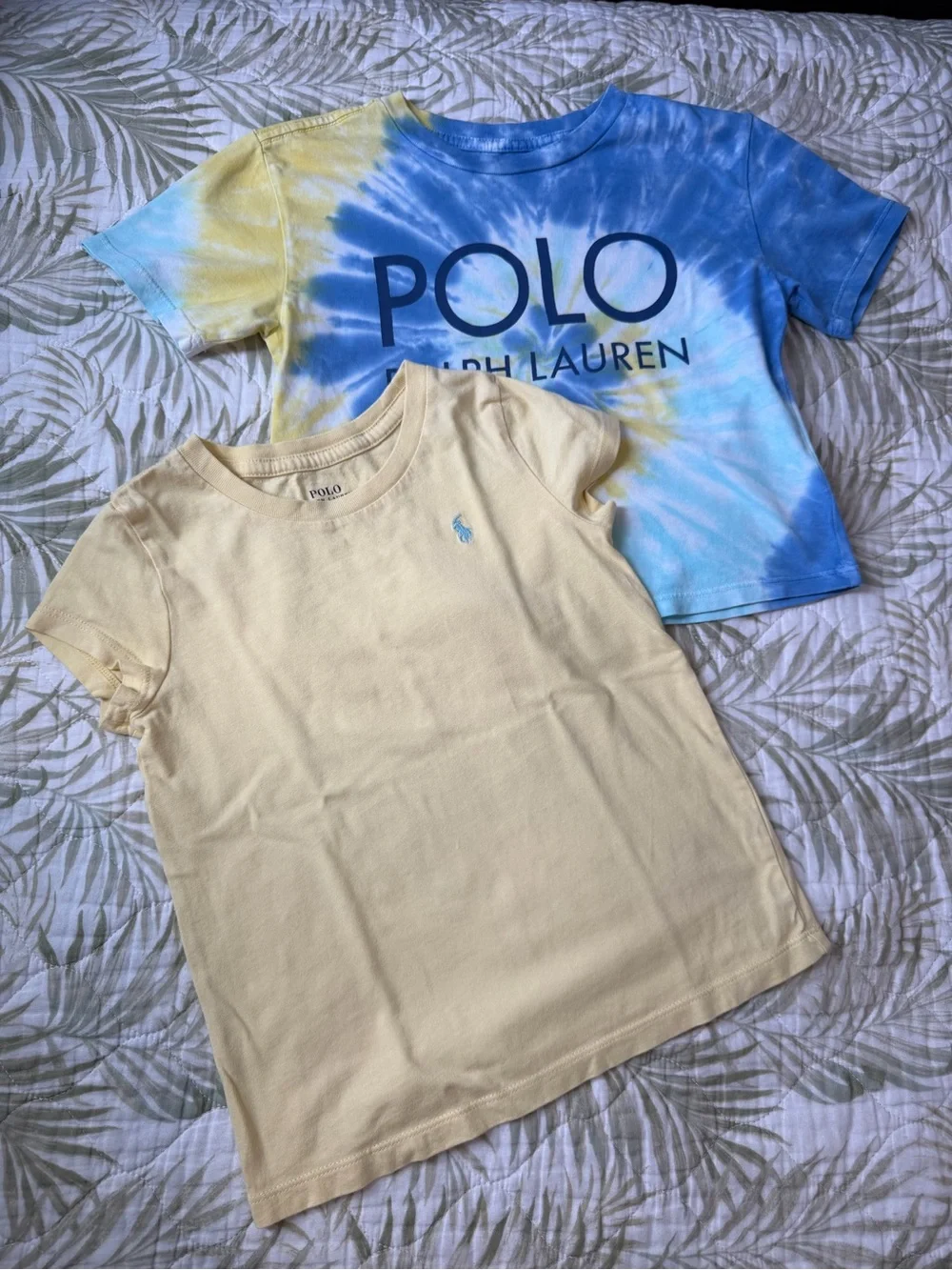 Polo by Ralph Lauren Kids' Tie-Dye Logo Tee & Crewneck Shirt - Blue & Cream